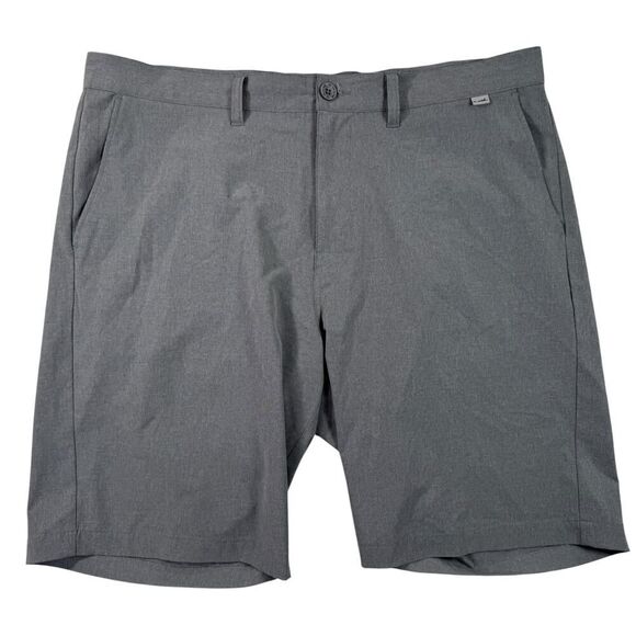 Travis Mathew Mens Size 38 Gray Chino 10” Inseam Golf Shorts - Picture 1 of 8